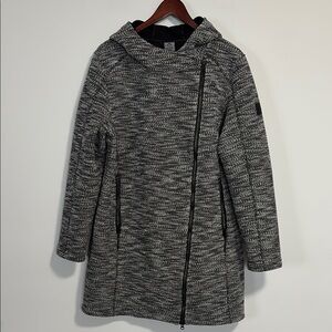 McKinley Valetta Asymmetrical Jacket with Hood Black and White Large